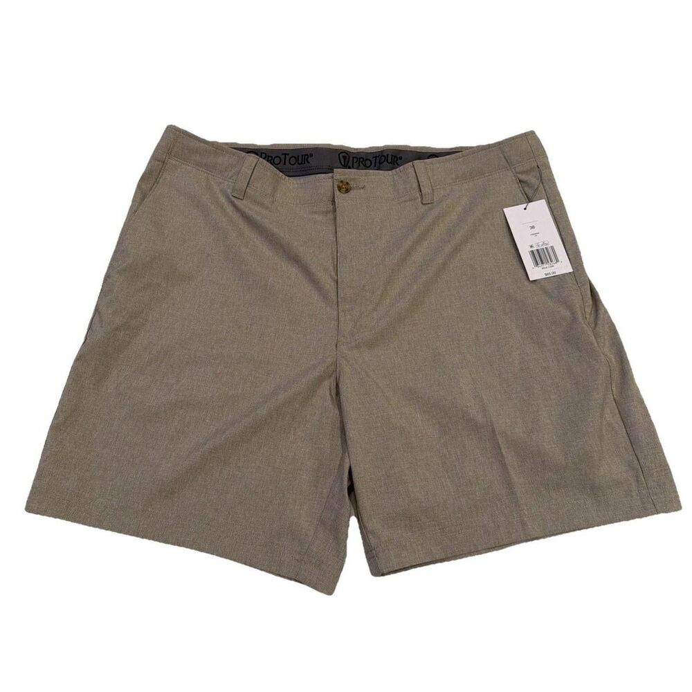 NEW NWT Pro Tour Golf Shorts Mens Tour‎ Performance Stretch 38 Lightweight Khaki